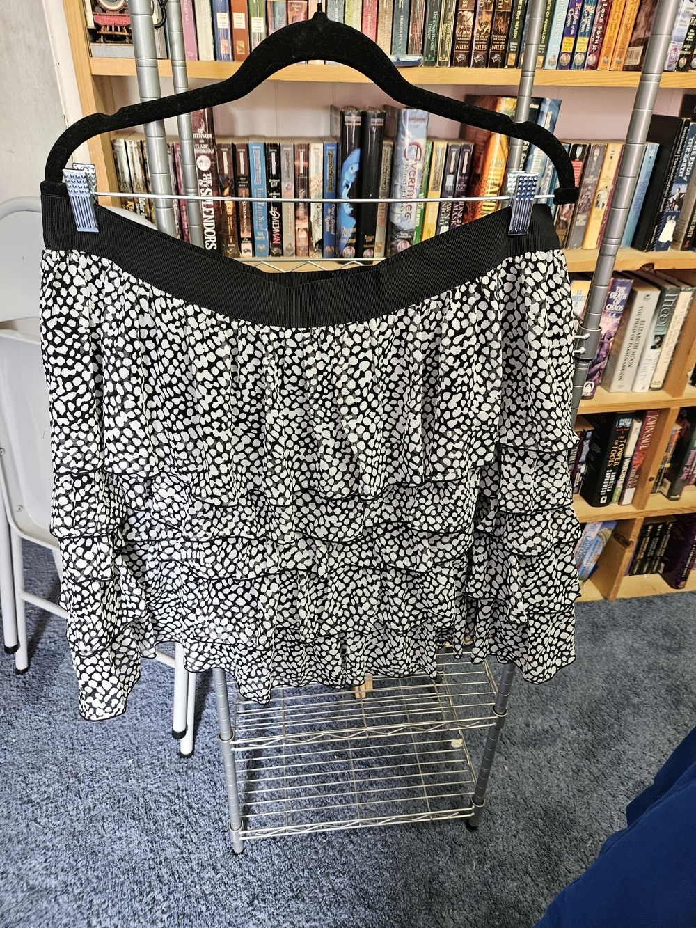 Lane Bryant Black and White Tiered Mini Skirt